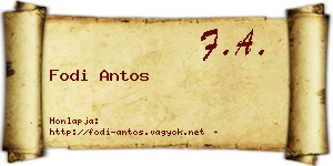 Fodi Antos névjegykártya